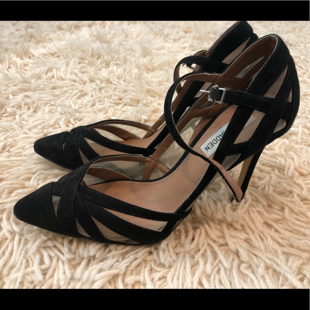 Steve Madden Black Laced Heels Size 7.5